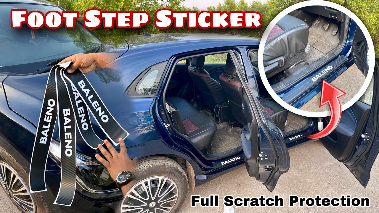 Car Door Sill Sticker  | Baleno Carbon Fibre Wrap 😍