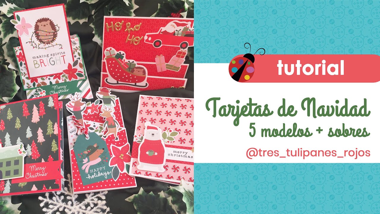 Tarjetas de Navidad scrapbooking 🎅 Fáciles y bonitas