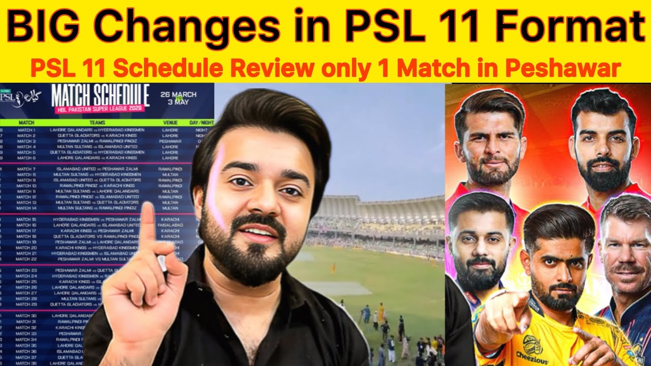 Big Changes in PSL 11 FORMAT | PSL 11 Schedule Review only 1 match in Peshawar why?