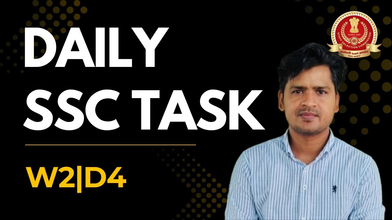 SSC CGL 2026 Daily Task | Week 2 Day 4 | Online Mentorship