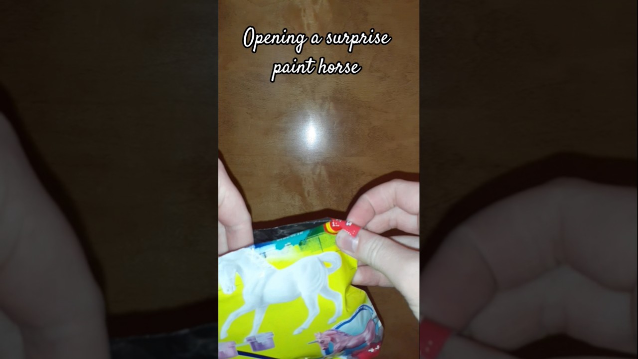 opening a surprise paint horse from Breyer 