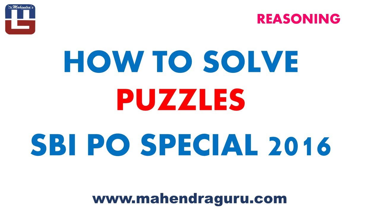HOW TO SOLVE PUZZLES