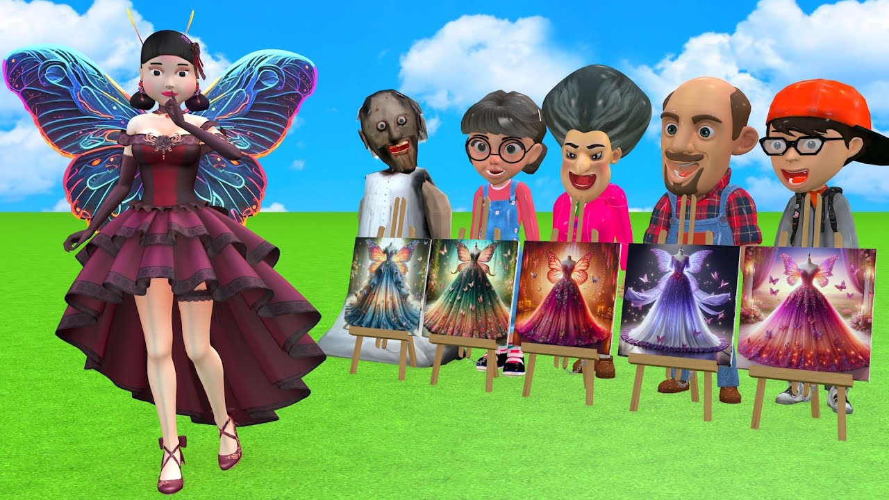 Scary Teacher 3D vs Squid Game Birthday Gift Beautiful or Faulty Dress & Dressing Room Challenge