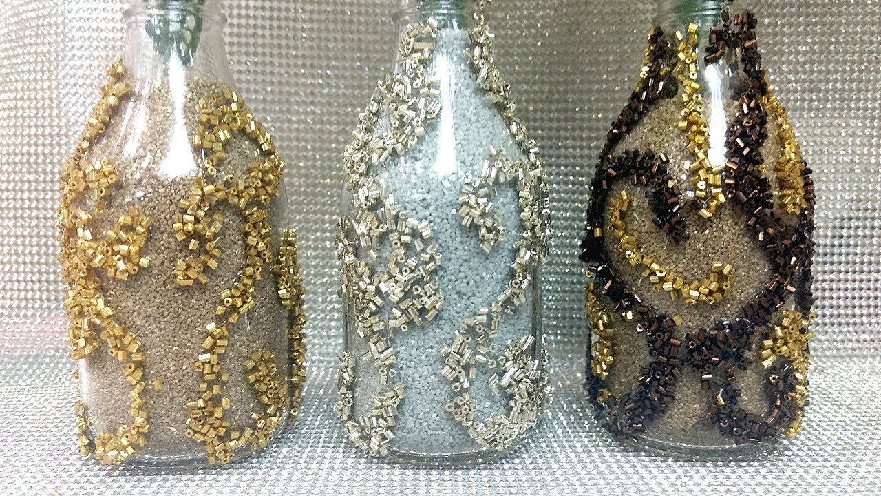 HOMEDECOR GARRAFAS com VIDRILHOS de Cristal DECORAÇÃO e presente