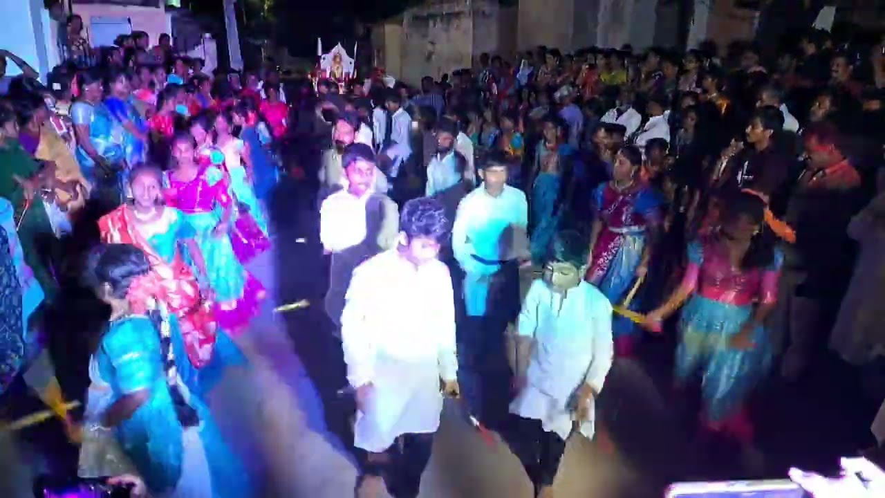 Massive kids performance 👏 for Bathukamma #bathukamma #kolatam #dance #celebration #badvel #festive
