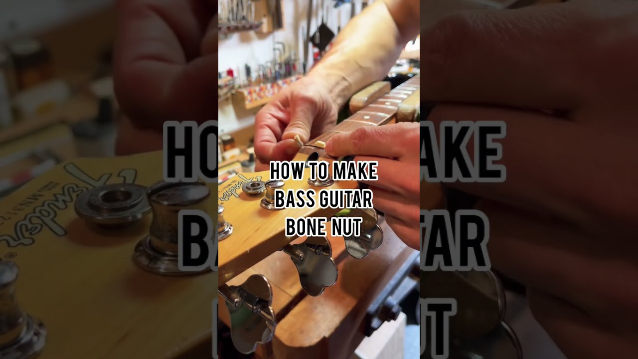 How to make a Fender Jazzbass Guitar Bone Nut Luthier Workshop Skills #shorts #luthier #fender #asmr