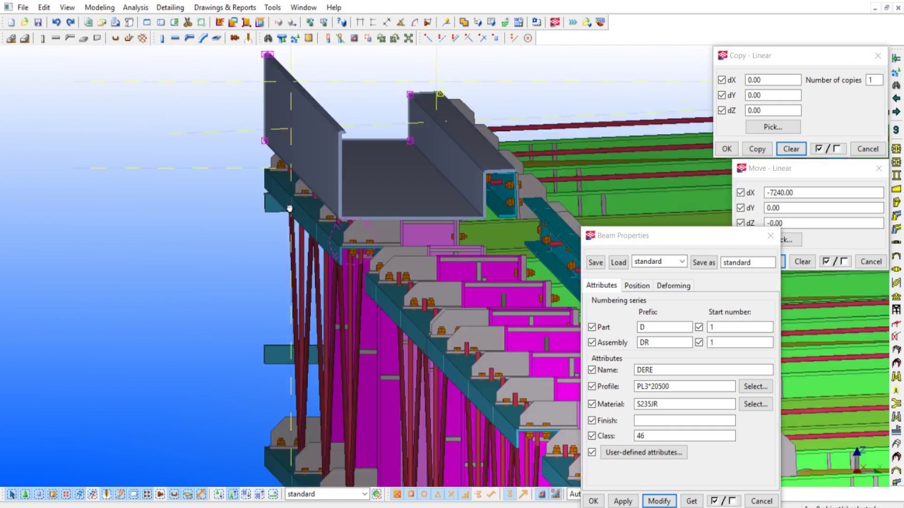 Tekla Structures Yağmur Deresi Çizimi (Xsteel)