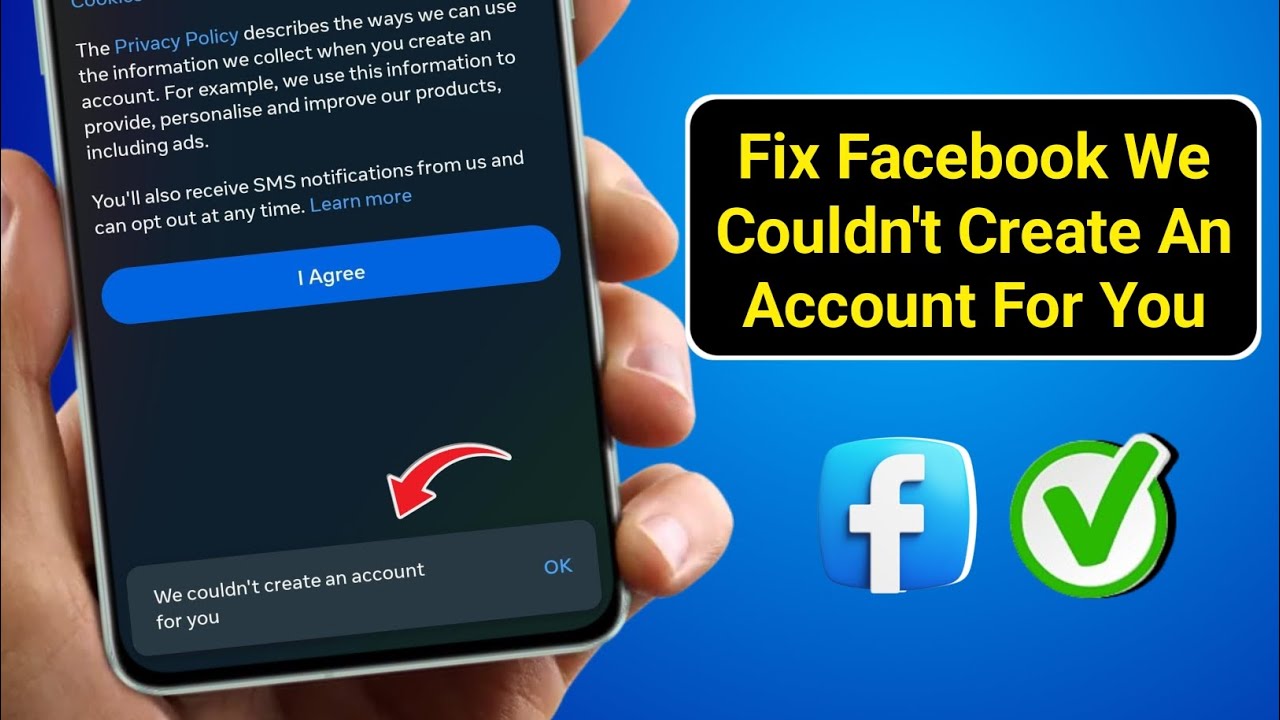 How to fix facebook we couldn't create an account for you | facebook account create problem