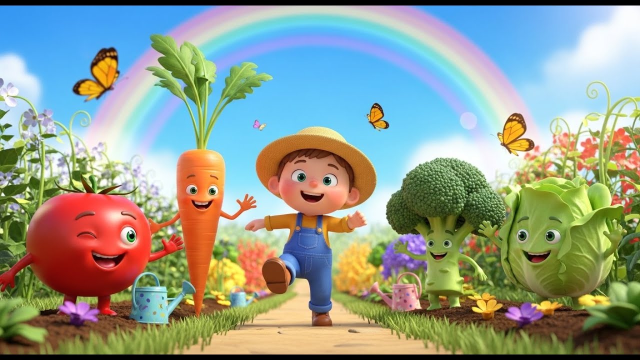 Vegetable Veggie Spelling Song A-Z for Kids | Learn Letters Healthy Eating Nursery Rhymes Baby Songs