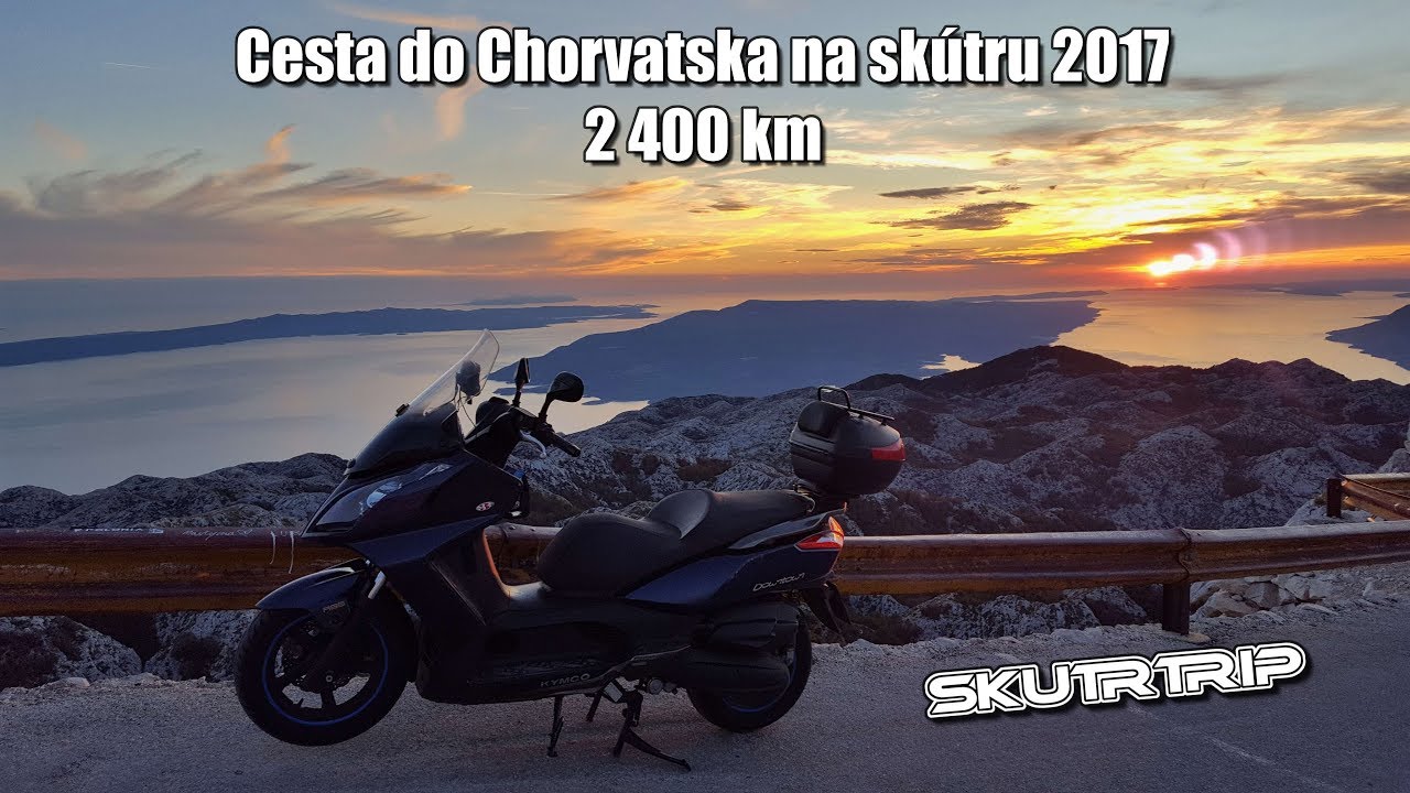Skútr trip - Cesta do Chorvatska na skútru - Makarska 2017 - 2 400 km Kymco Downtown 125