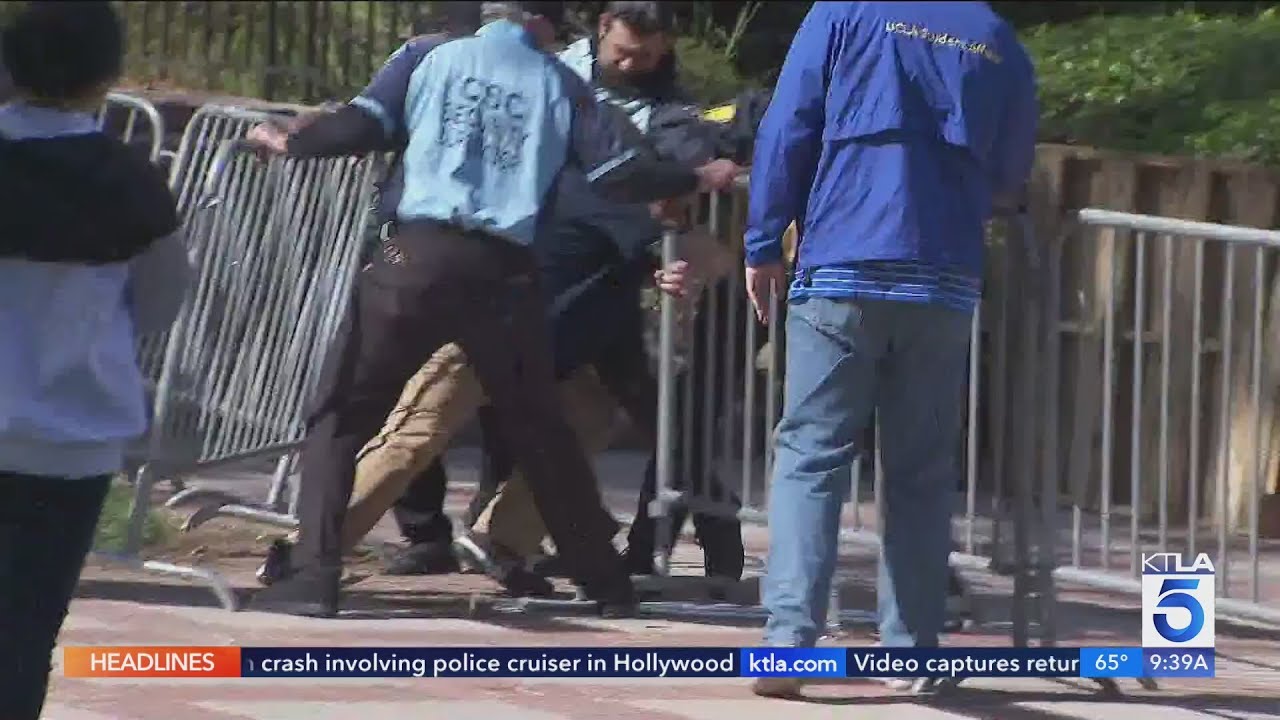 UCLA security brings down man trying to access public walkway on campus 