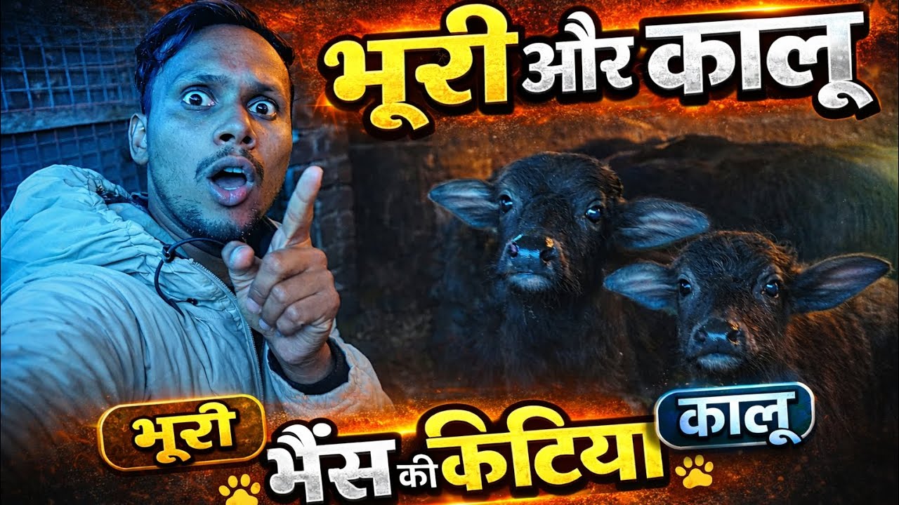 भैंस की कुटिया 🐃भूरी और कालू 😱