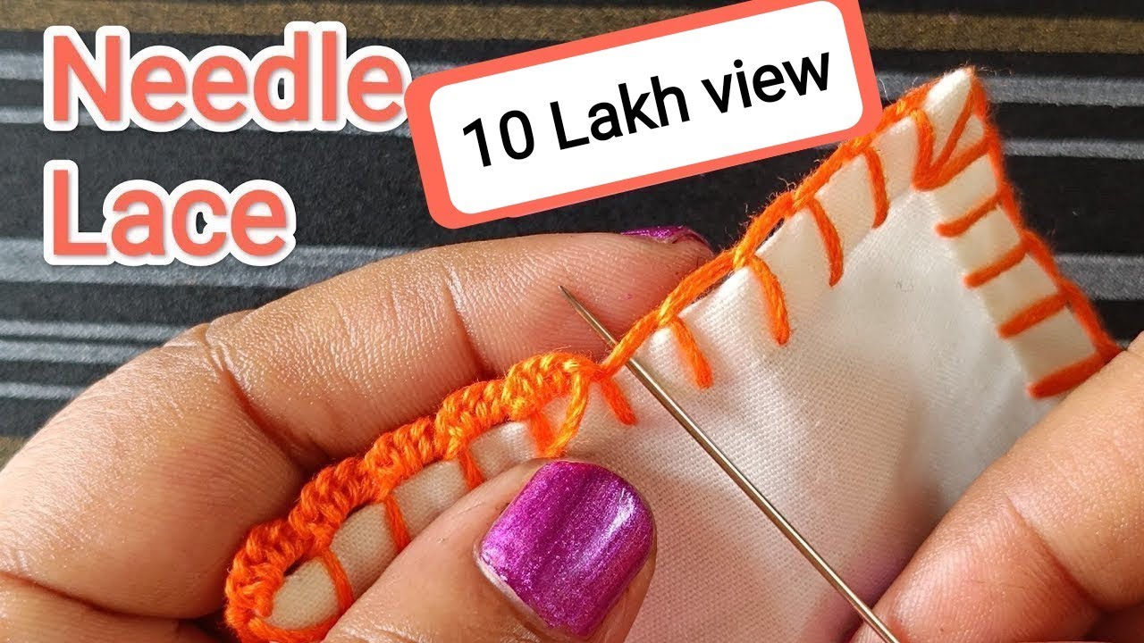 No 1 || Lace Embroidery || Edging Stitch || Needle lace Border || Randa Embroidery ||