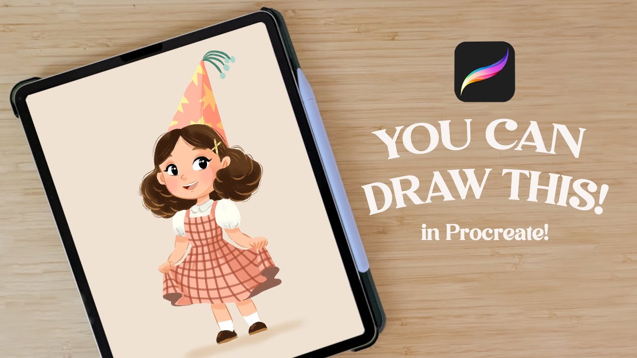 How to draw a cute Character in Procreate | Full digital drawing process