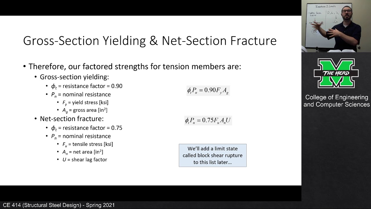 CE 414 Lecture 06: Shear Lag Factors, Slenderness (2021.02.01)