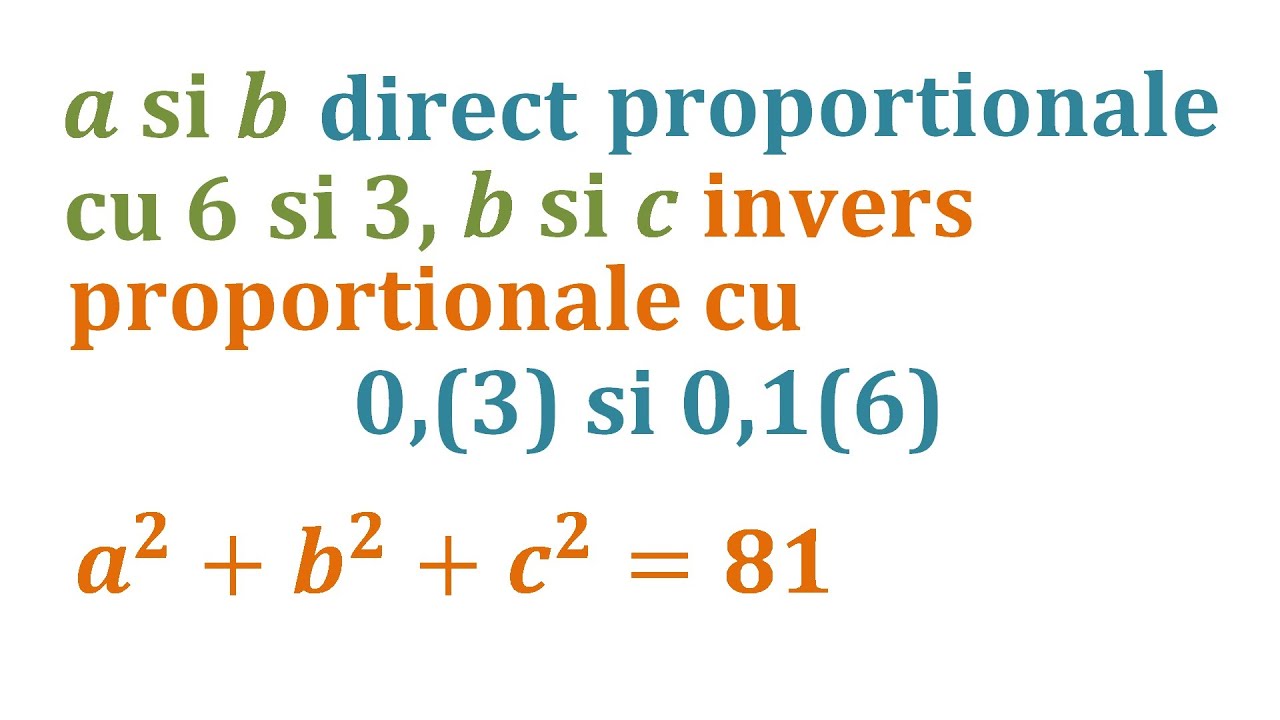 Probleme care se rezolva cu ajutorul ecuatiilor (direct proportionale si invers proportionale)