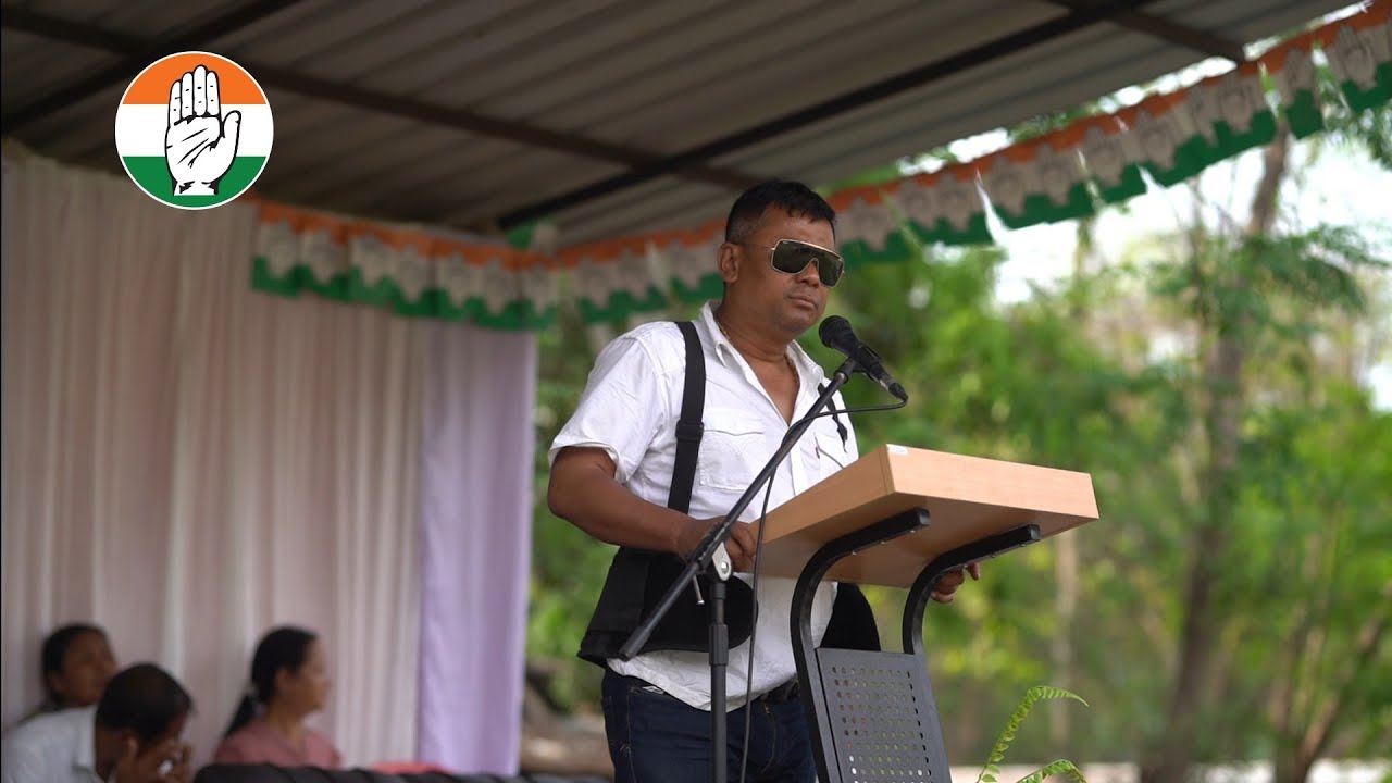 INC MP candidate Saleng Sangma's speech at Resubelpara. #voteforcongress