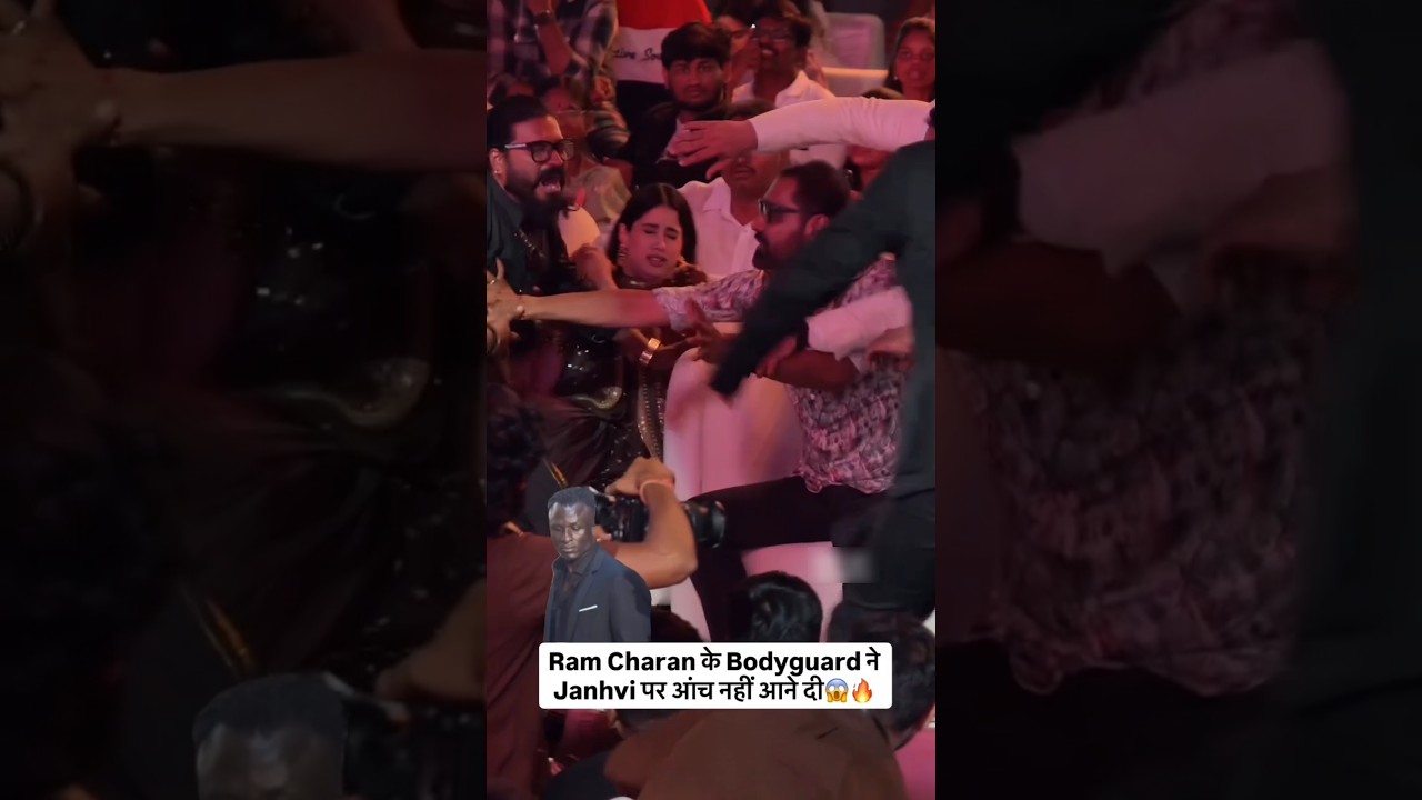 Fan Gets TOO CLOSE to Janhvi Kapoor! Security Intervention! 🚨 #viralvideo #bodyguard