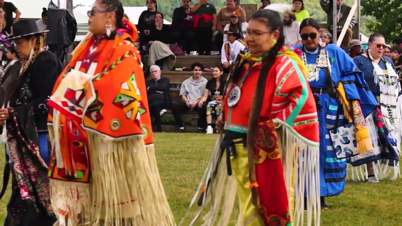Atikamekw Women dancing at Wemotaci pow wow 2025