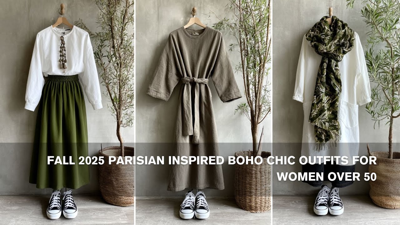 Fall 2025 Parisian Inspired Boho Chic Outfits for Women Over 50
