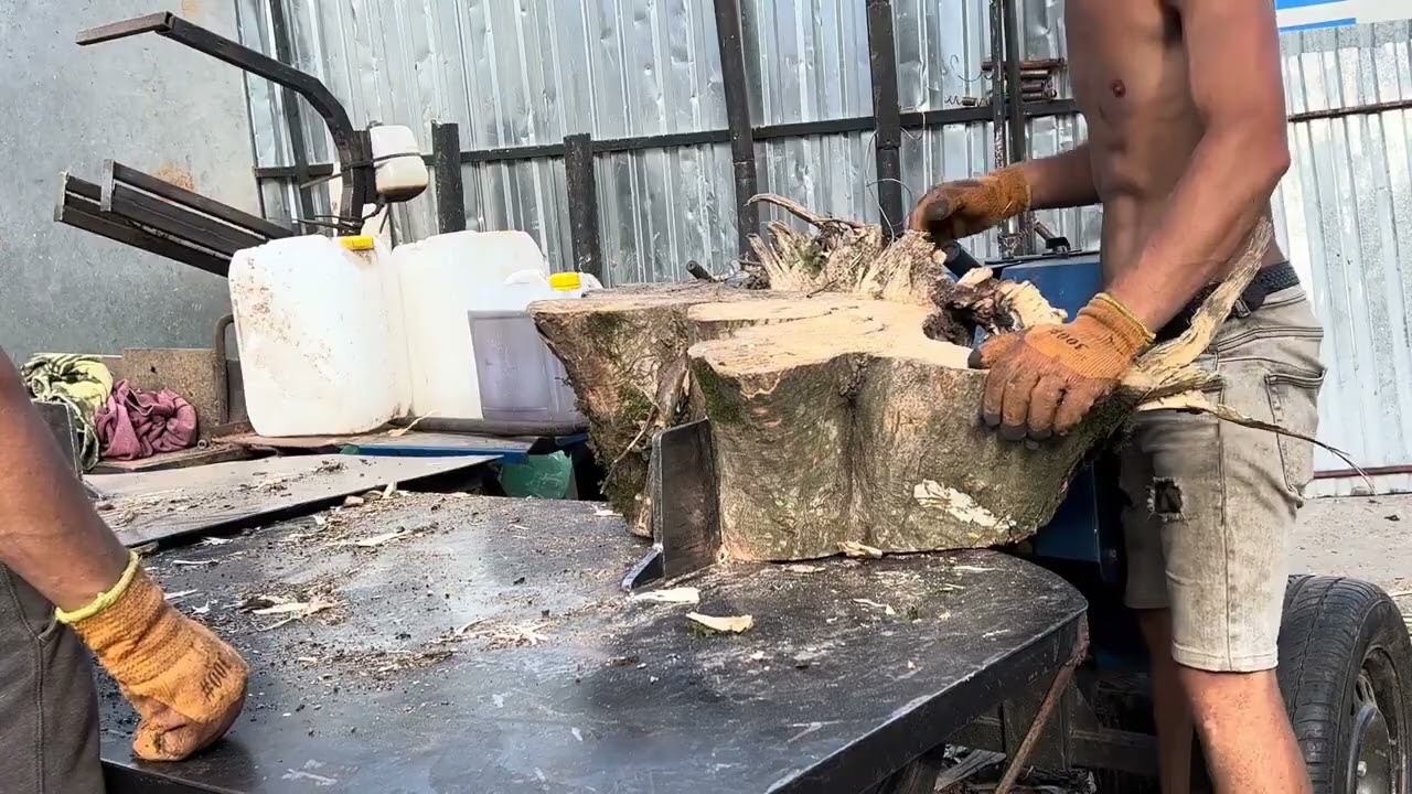 Industrial Log Splitter Turning Chaos into Perfect Firewood