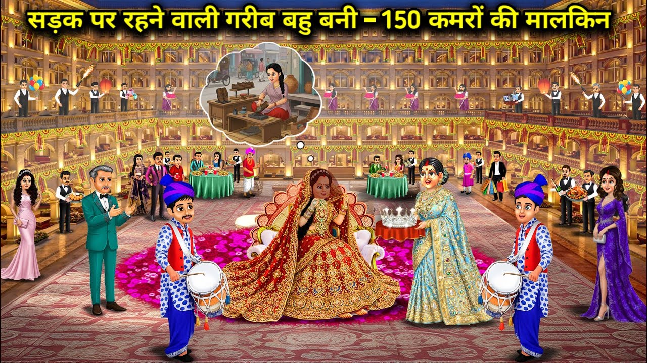 गरीब बहू बनी 150 कमरों की मालकिन ||Hindi Cartoon Stories||The poor street girl beco