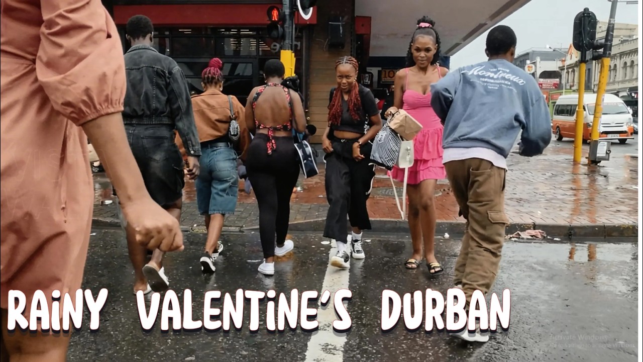 Valentine’s Day in Durban 🇿🇦 | Rain, Sun & Real Street Life (4K)