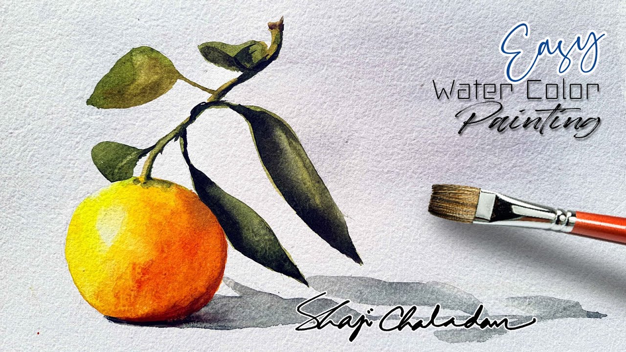 How to paint an Orange | Watercolor Painting | Still life | Primary colors only