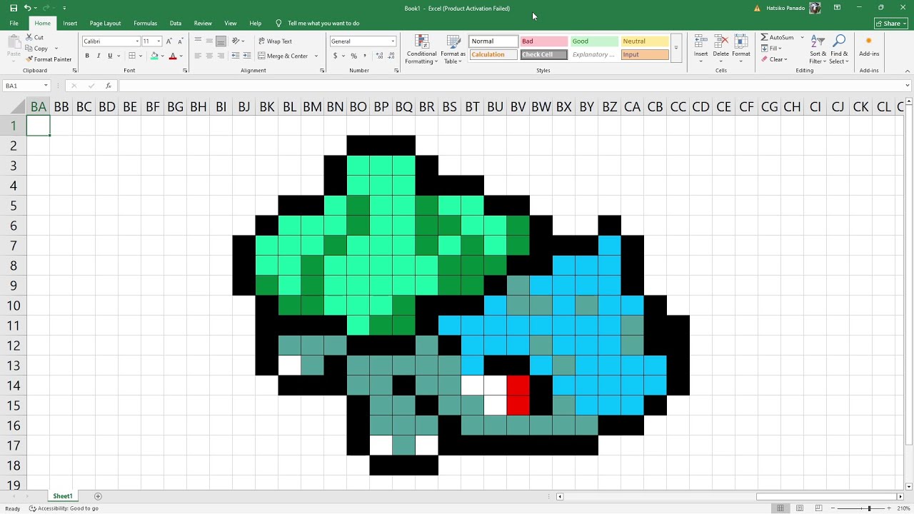 How to draw a pixel art of a Bulbasaur
