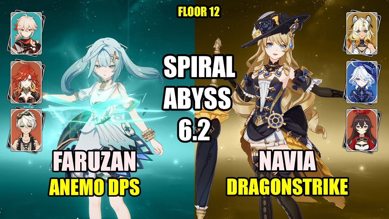 C6 Madam Faruzan Anemo DPS & C0 Navia Dragonstrike | Spiral Abyss 6.2 Floor 12 | Genshin Impact