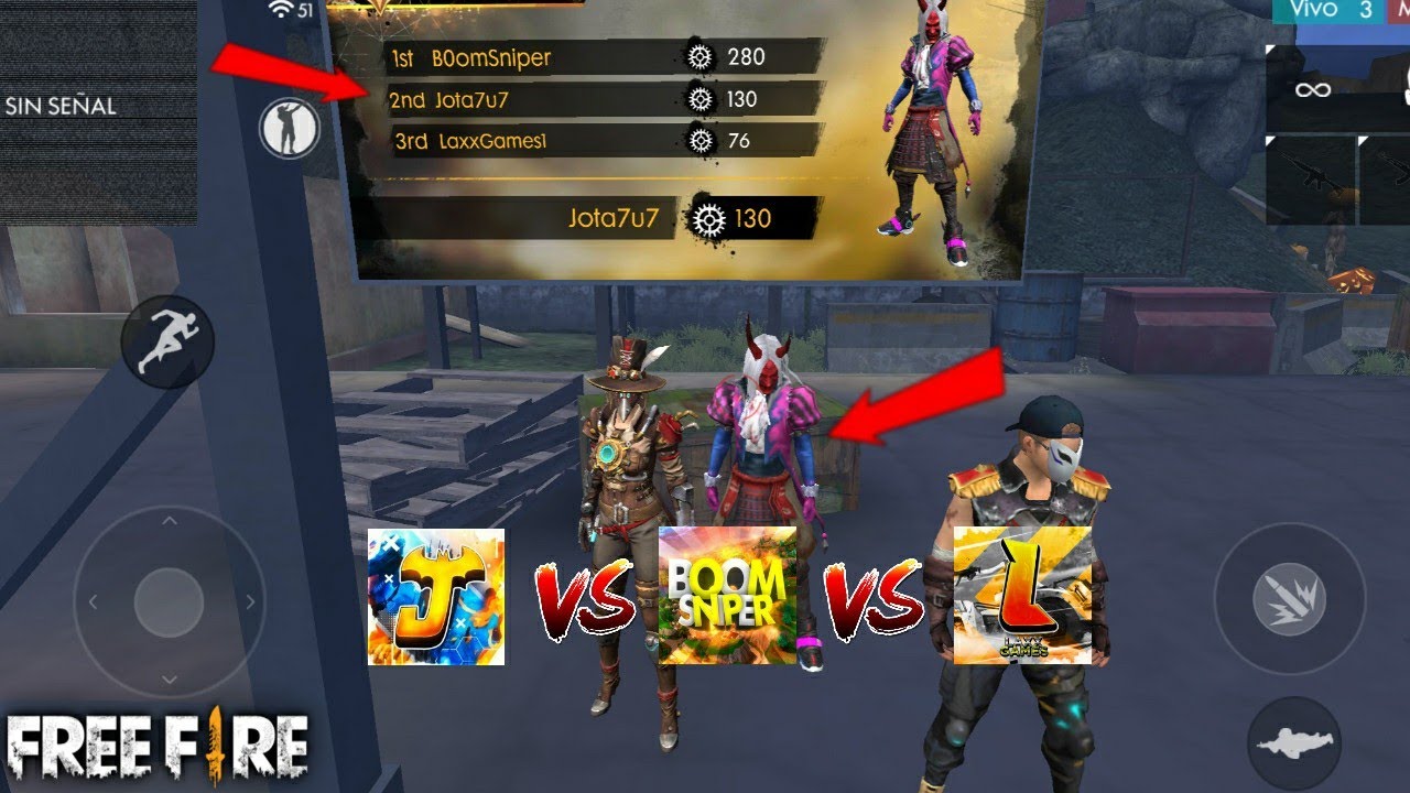 ME ENFRENTO CARA A CARA CON BOOMSNIPER Y LAXXGAMES EN UNA PARTIDA FREE FIRE ACTUALIZACIÓN
