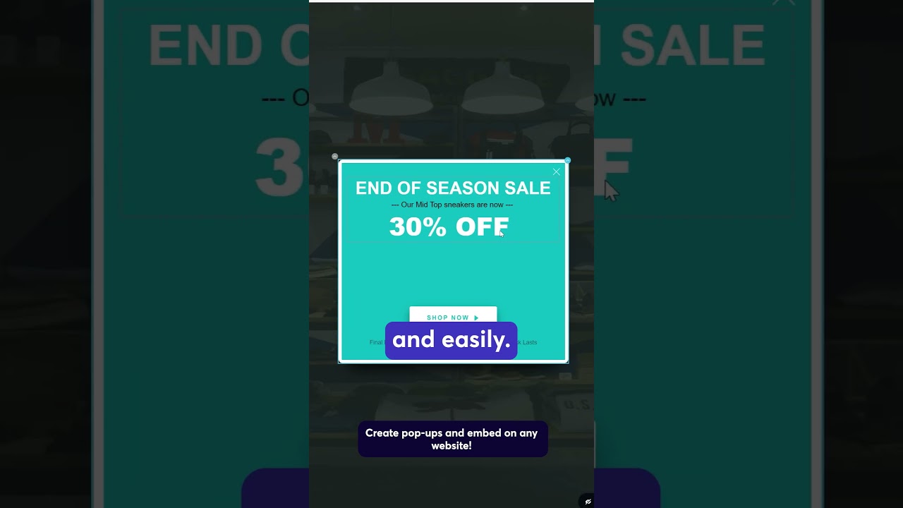 Create popups and embed on any website! #brizycloud #popups