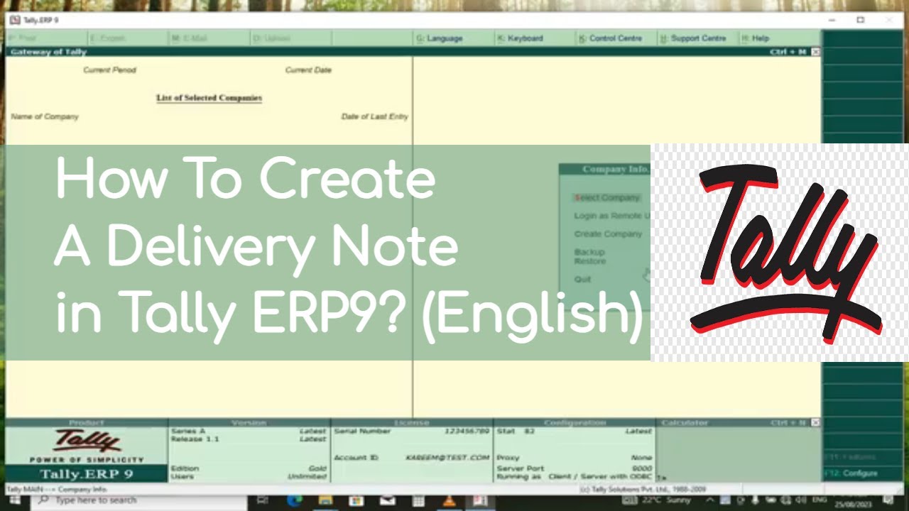 Как создать товарную накладную в Tally ERP9? (на английском языке)