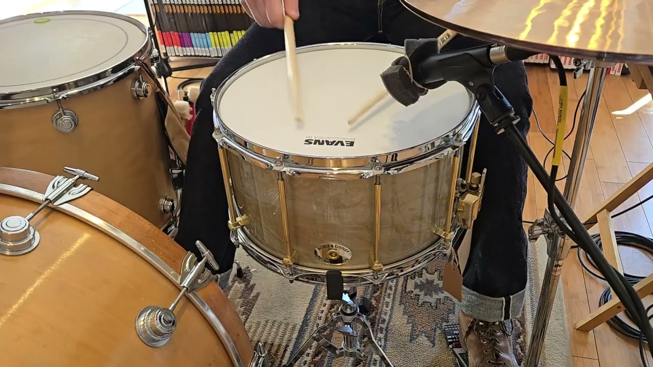 Snares - Noble & Cooley 8x14 SS Oak Snare Drum (Metallic Gold over Metallic Silver Hydro-Dip Gloss)