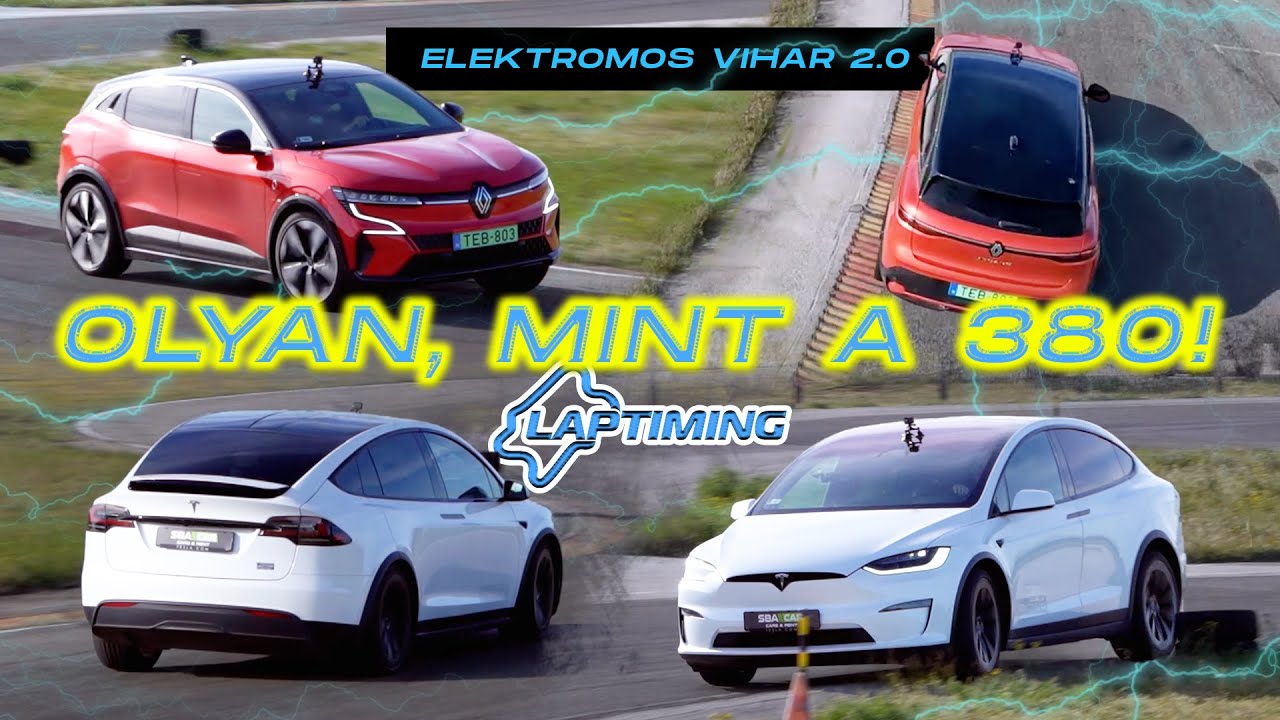 Olyan, mint a 380! - Renault Megane E-Tech vs. Tesla X Plaid (Laptming Ep. 279.)