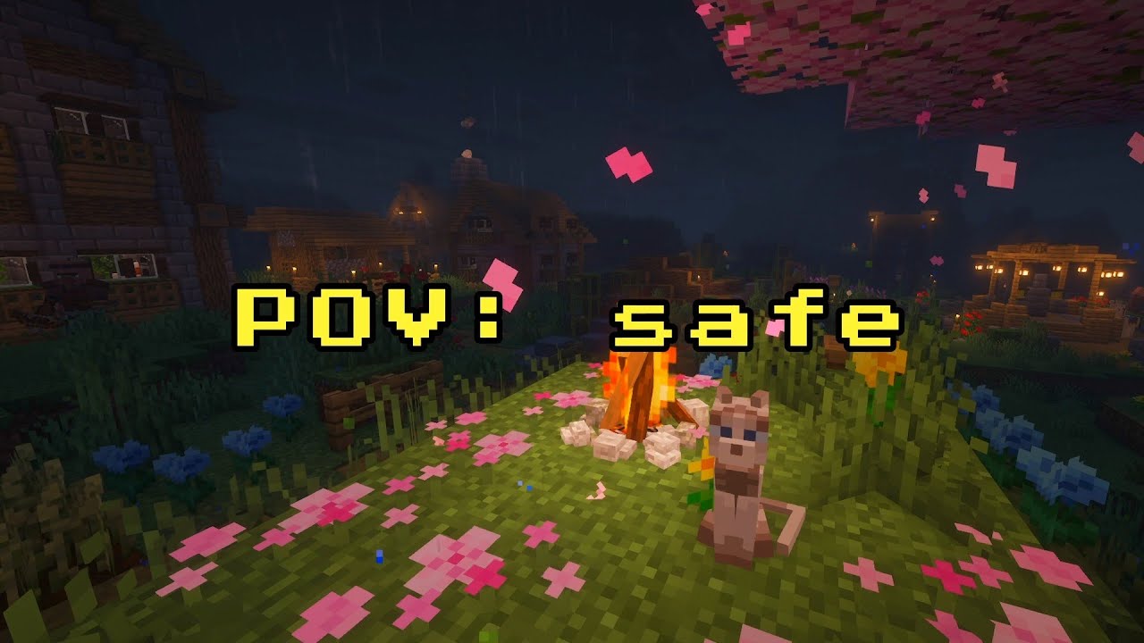 POV: safe 😴 sleep, the storm passes... [sleep minecraft music, calm rain sounds for sleeping]