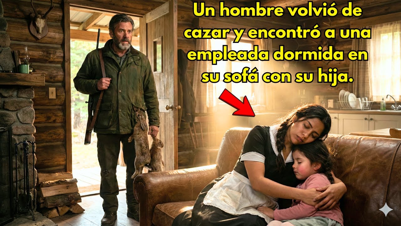 Un hombre volvió de cazar y encontró a una empleada dormida en su sofá con su hija.