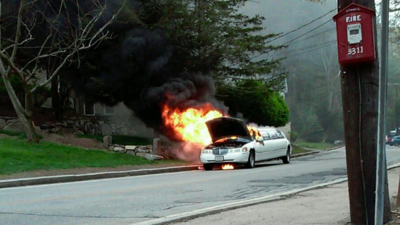 A Limo Heading To Prom Catches On Fire &mdash; Twice
