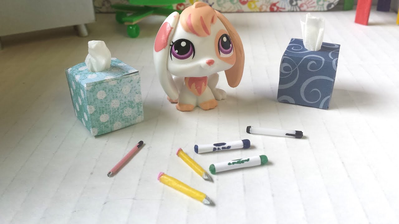 How to Make School Supplies - Tissue Box, Pens, Pencils, & Markers: LPS Doll DIY