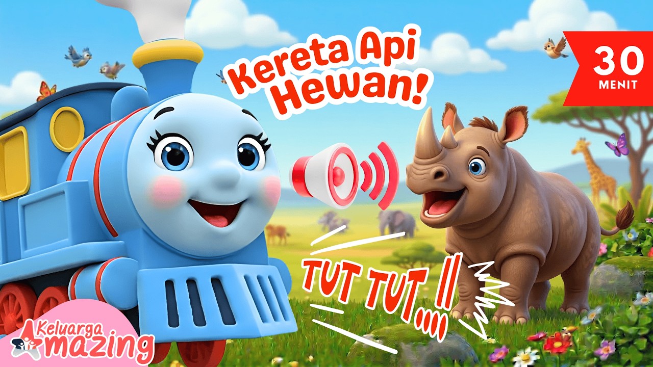 Tut Tut Kereta Hewan Safari 🚂 | Tebak Bayangan Hewan Seru 🦁 | Game Edukasi Anak PAUD TK