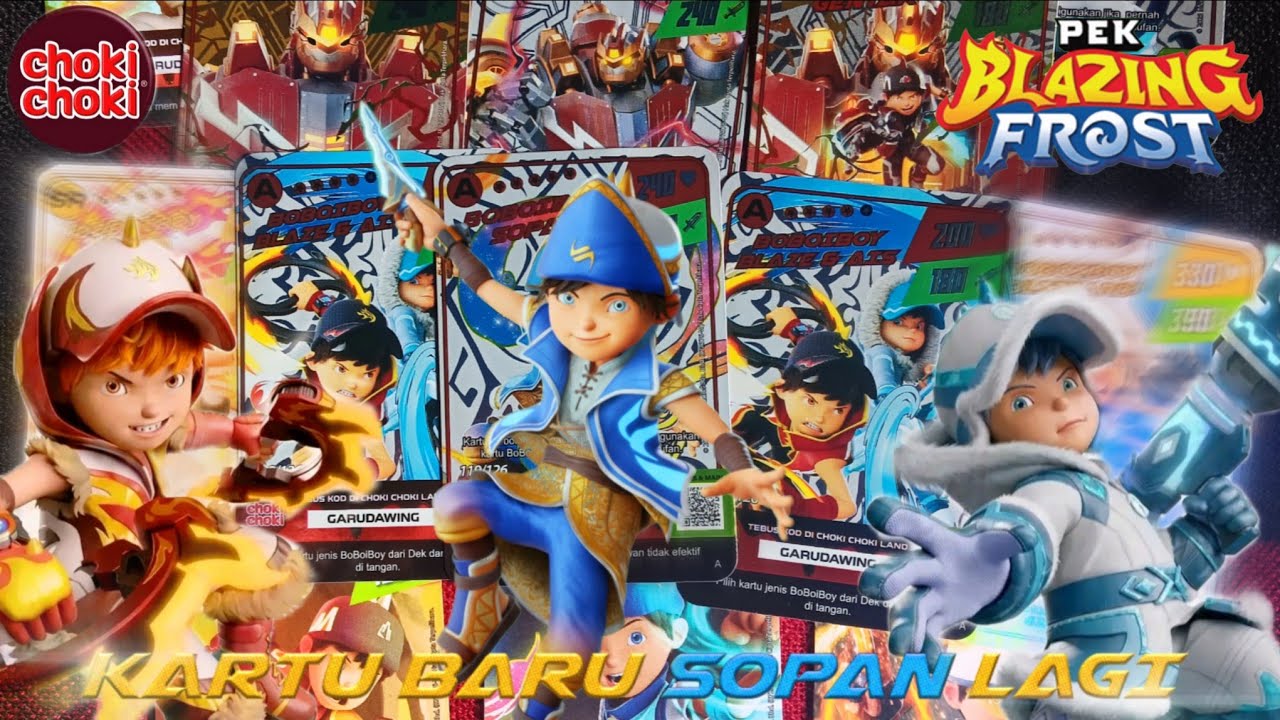 AKHIRNYA KARTU BOBOIBOY SOPAN PEK BLAZING FROST ! Unboxing Choki Choki Monsta Galaxy Card Phase 2 
