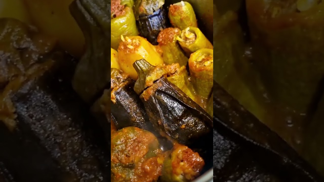 #mahshi #mixedvegetables #stuffed with #rice and #mincedmeat #yummy #food #satisfying #shorts #viral