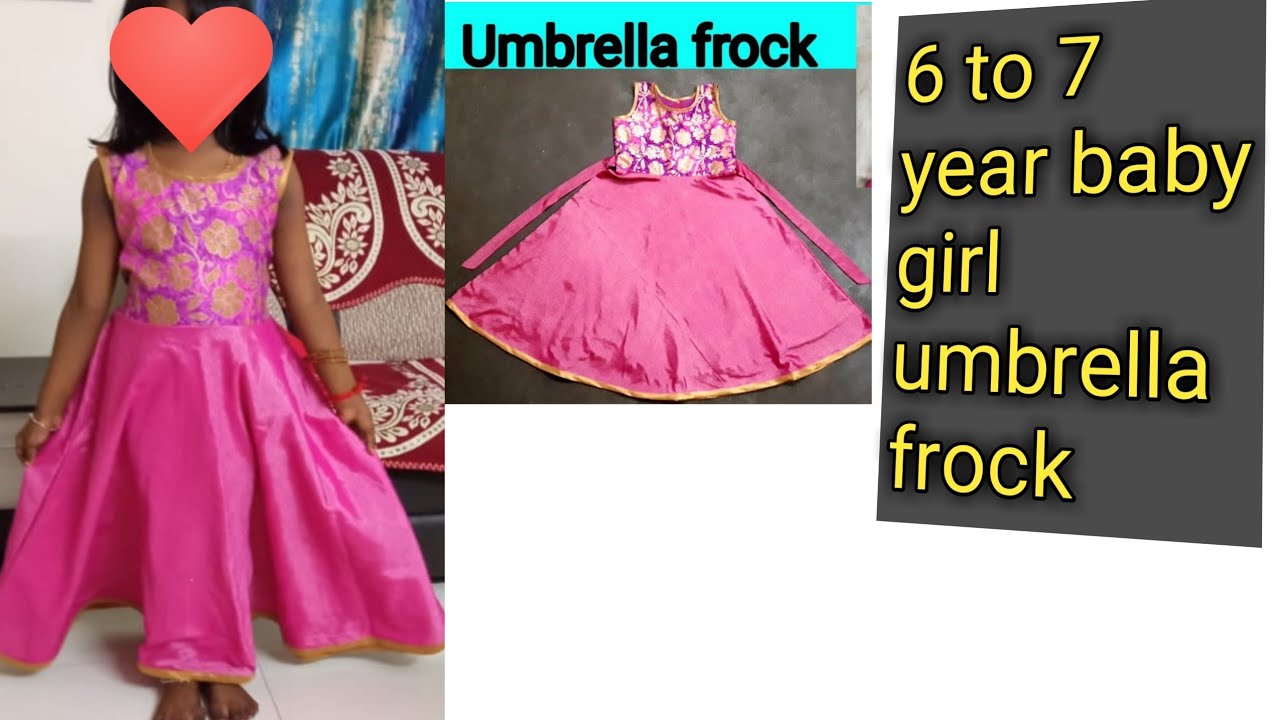 umbrella gown | dress cutting and stitching | 6-7 year girl dress cutting and stitching