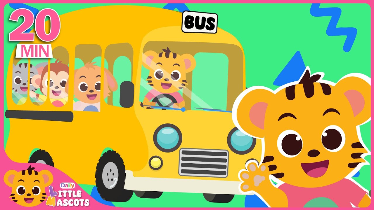 🚍Wheels On The Bus | Learn Bus sounds, colors + more✨| Little Mascots