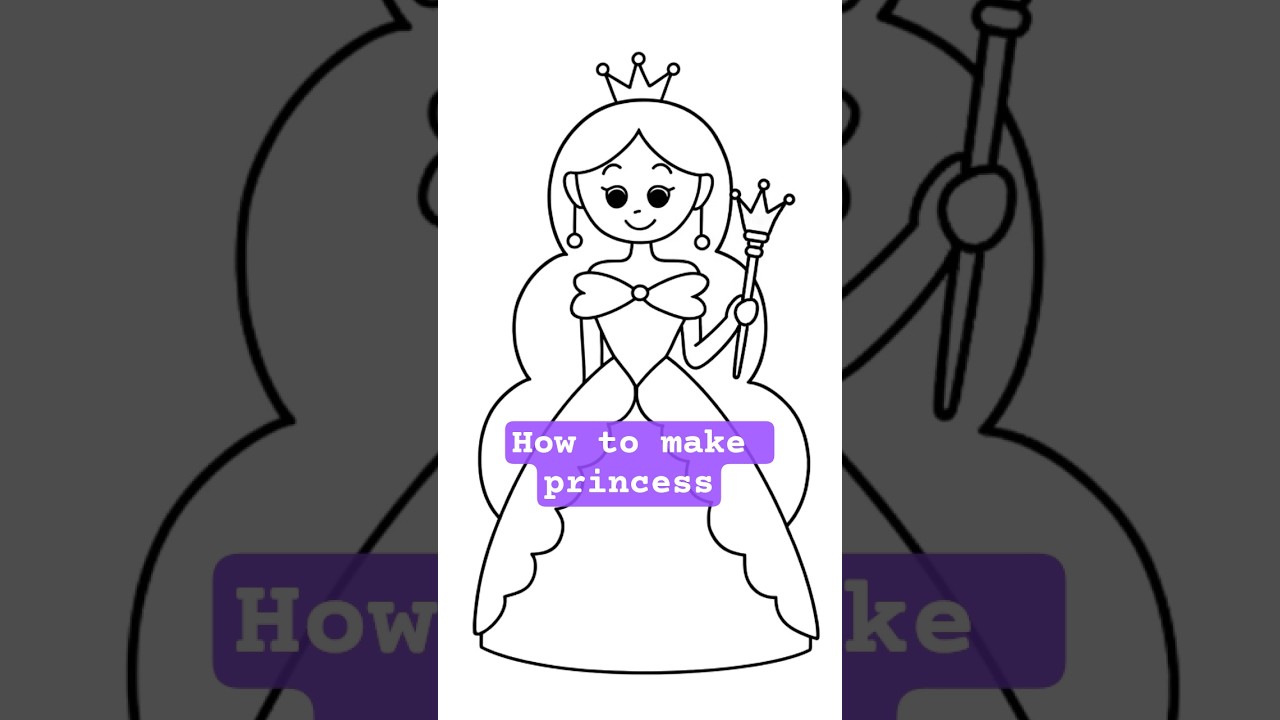 How to draw a princess.👑. For full tutorial step by step watch a video on my channel.⭐🥰