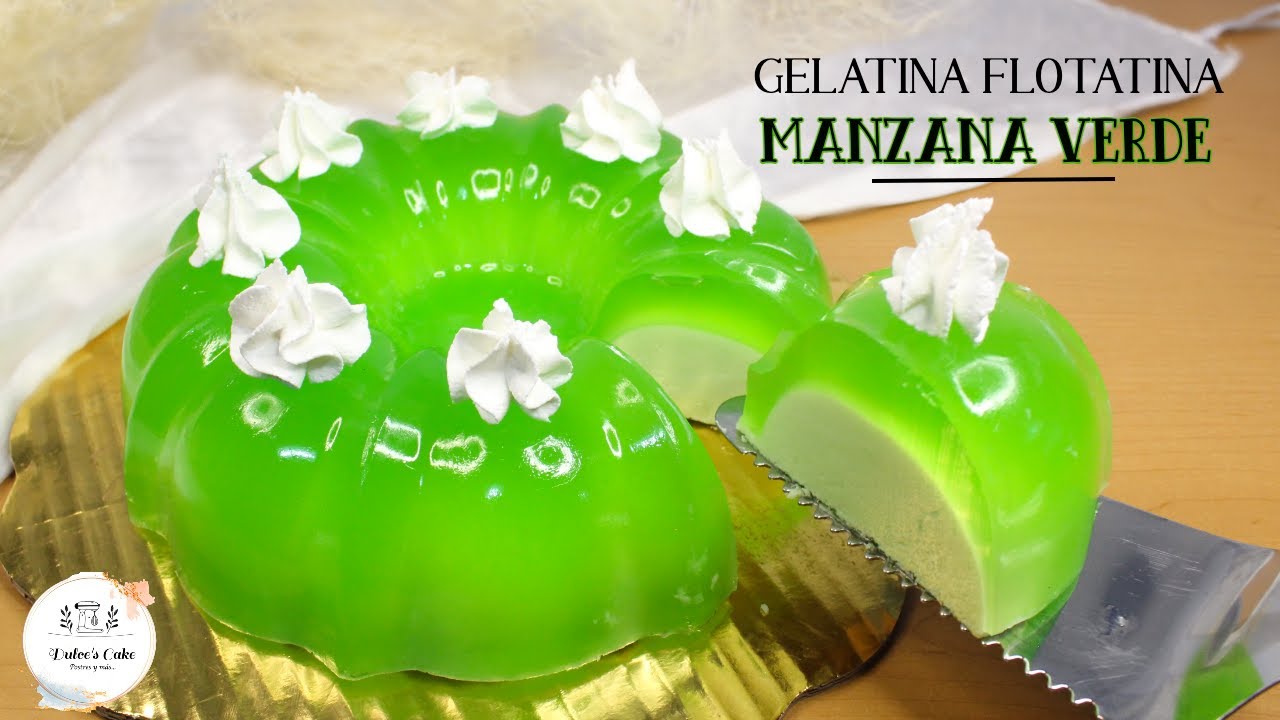 GELATINA FLOTATINA MANZANA VERDE SOLO 3 INGREDIENTES MUY CREMOSA / DULCES CAKE