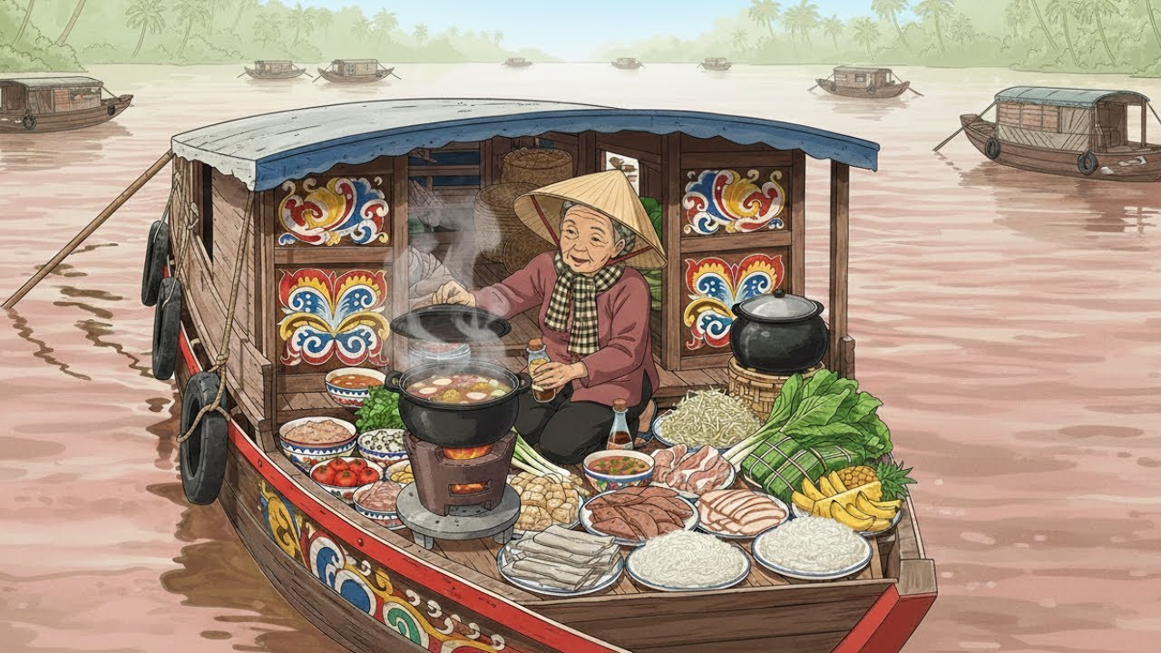 Floating Boat on a Quiet River 🌿 Ghibli Cozy Life | Relaxing & Healing