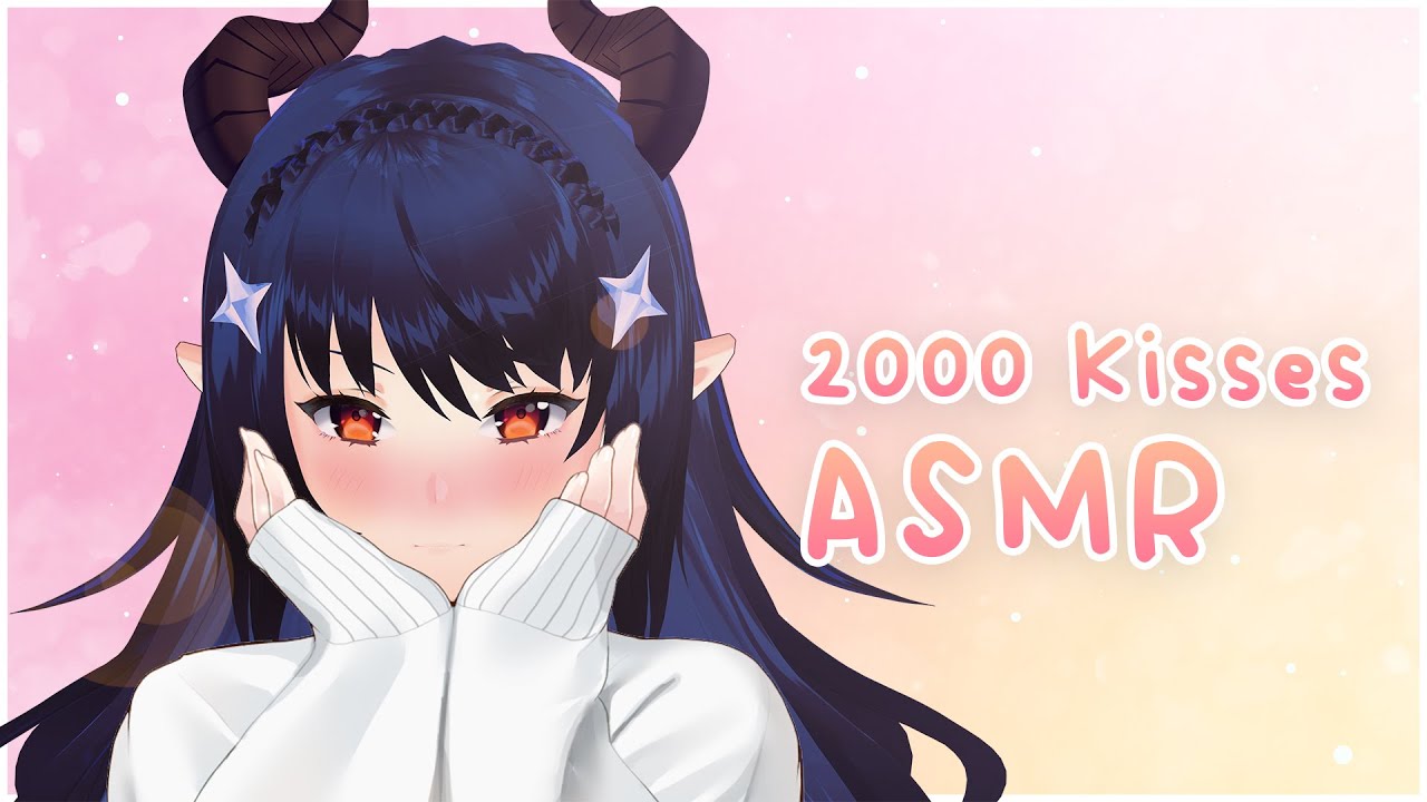[ASMR/ 3Dio] 2000 ASMR kisses!? ♡ Comfy soft kisses and whispers to help you sleep ♡ #VTuber