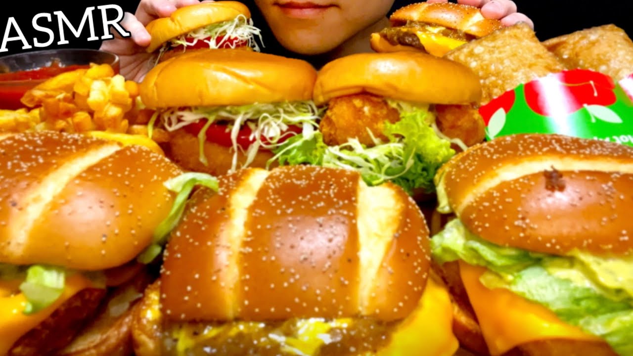 【咀嚼音】マックとモスの新作バーガー！McDonald's！MOS BURGER！ /ASMR/EatingSounds/Mukbang/먹방