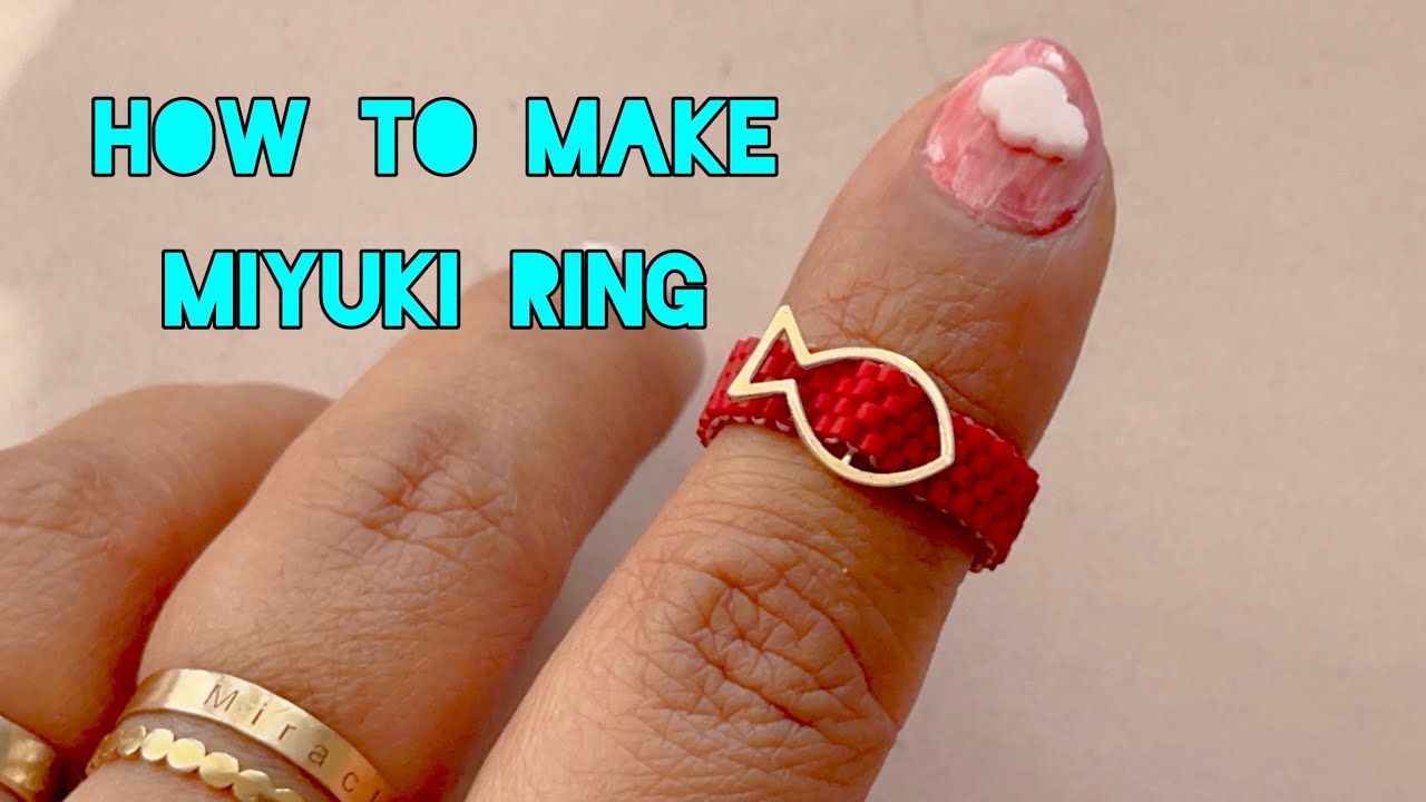 How to Make a Miyuki Ring with Gold Pendants: Easy DIY Tutorial 🐟☁️🤩